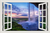 Waterfall 3D Window View Wall Sticker