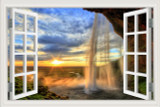 Waterfall 3D Window View Wall Sticker
