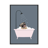 Funny Dog Bath Canvas Poster Art Print