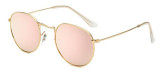 2017 New Sunglasses Women Rose Gold Metal Frame Circle Glasses Mirrored Brand Designer Round Sun Glasses for Women Lunette
