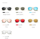 2017 New Sunglasses Women Rose Gold Metal Frame Circle Glasses Mirrored Brand Designer Round Sun Glasses for Women Lunette