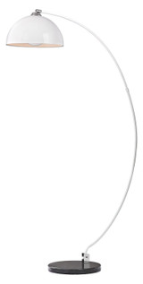 One Light White Black And Polished Chrome White Metal Shade Floor Lam - Style: 7276240