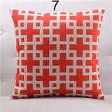 Vibrant Geometric Pattern Throw Pillows, Red, Navy, Yellow