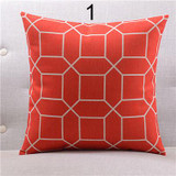 Vibrant Geometric Pattern Throw Pillows, Red, Navy, Yellow