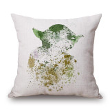 Star Wars Watercolor Throw Pillows, R2-D2, C-3P0, Yoda and BB-8