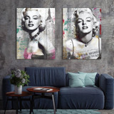 Marilyn Monroe Art Graffiti and Newspaper Style