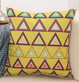 Yellow Triangle Geometric, Retro Pattern Throw Pillows