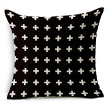 Black and White Crosses Pattern Throw Pillows