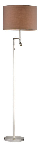 Satin Nickel 2 Light Floor Lamp from the Beaufort Collection - Style: 7277816