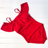 Off The Shoulder Solid Swimwear