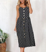 Midi Button Backless Dress