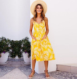 Midi Button Backless Dress