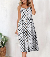 Midi Button Backless Dress