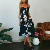Midi Button Backless Dress