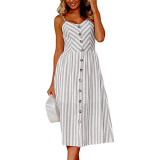 Midi Button Backless Dress