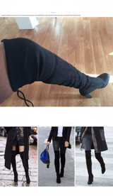 Faux Suede Thigh High Boots