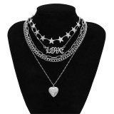 Vintage Multi-Layered Love Heart Necklace
