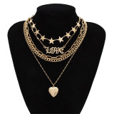 Vintage Multi-Layered Love Heart Necklace
