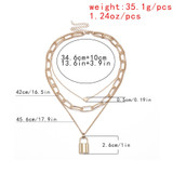 Multi Layer Lover Lock Pendant Choker Necklace