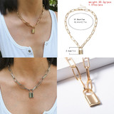 Multi Layer Lover Lock Pendant Choker Necklace
