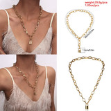 Multi Layer Lover Lock Pendant Choker Necklace