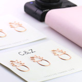 Pineapple Paper Clips in Gold