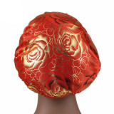 Red Rose Print Silky Bonnet