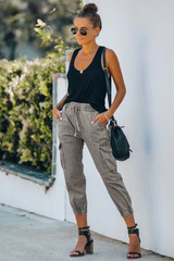 Drawstring Cargo Pocketed Joggers