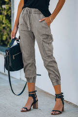 Drawstring Cargo Pocketed Joggers