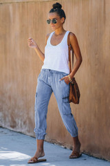 Drawstring Cargo Pocketed Joggers