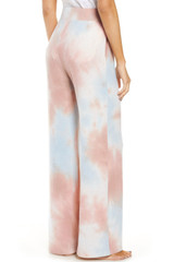 Multicolor Deep V-neck Dropped Shoulder Tie-dye Pajama Set