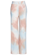 Multicolor Deep V-neck Dropped Shoulder Tie-dye Pajama Set