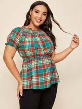Tartan plaid blouse