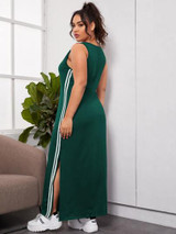 Plus-size split thigh tank dress