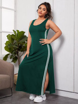 Plus-size split thigh tank dress