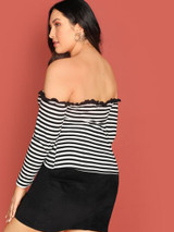 Plus-size off shoulder tee