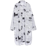 Toriko "Newspaper" print shirt dress