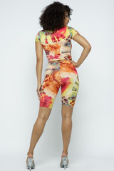 Tie Dye Crop Top and Biker Short Set