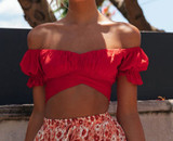 Short Sleeve Crop Top Blouse by Jessie Vinson