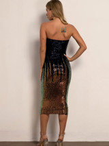 Joyfunear Iridescent Sequin Bodycon Tube Dress