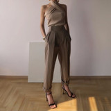 Halter off-shoulder sweater