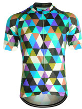Men's Short Sleeve Cycling Jersey Blue Purple Orange Plaid Checkered Bike Breathable Quick Dry Sports Plaid Checkered Mountain Bike MTB Road Bike Cycling Clothing Apparel / Stretchy