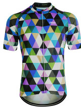 Men's Short Sleeve Cycling Jersey Blue Purple Orange Plaid Checkered Bike Breathable Quick Dry Sports Plaid Checkered Mountain Bike MTB Road Bike Cycling Clothing Apparel / Stretchy