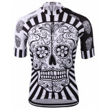 Men's Short Sleeves Cycling Jersey Red / White Yellow Blue Skull Bike Jersey Mountain Bike MTB Road Bike Cycling Breathable Quick Dry Anatomic Design Sports Clothing Apparel / Micro-elastic