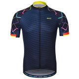 Men's Short Sleeve Cycling Jersey Polyester Navy Purple Yellow Gradient Bike Jersey Mountain Bike MTB Road Bike Cycling Reflective Strips Sweat-wicking Sports Clothing Apparel