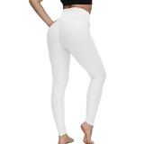 Women's High Waist Yoga Pants Scrunch Butt Ruched Butt Lifting Leggings Tummy Control Butt Lift White Black Yellow Spandex Fitness Gym Workout Running Sports Activewear Stretchy Skinny Slim
