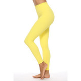 Women's High Waist Yoga Pants Scrunch Butt Ruched Butt Lifting Leggings Tummy Control Butt Lift White Black Yellow Spandex Fitness Gym Workout Running Sports Activewear Stretchy Skinny Slim
