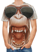 Men's 3D Graphic Plus Size T-shirt Print Short Sleeve Daily Tops Rock Streetwear Round Neck Brown / Club