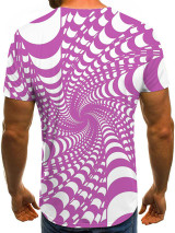 Men's 3D Graphic Plus Size T-shirt Print Short Sleeve Casual Tops Streetwear Exaggerated Round Neck Black Blue Purple / Summer