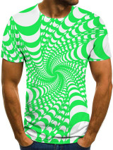 Men's 3D Graphic Plus Size T-shirt Print Short Sleeve Casual Tops Streetwear Exaggerated Round Neck Black Blue Purple / Summer